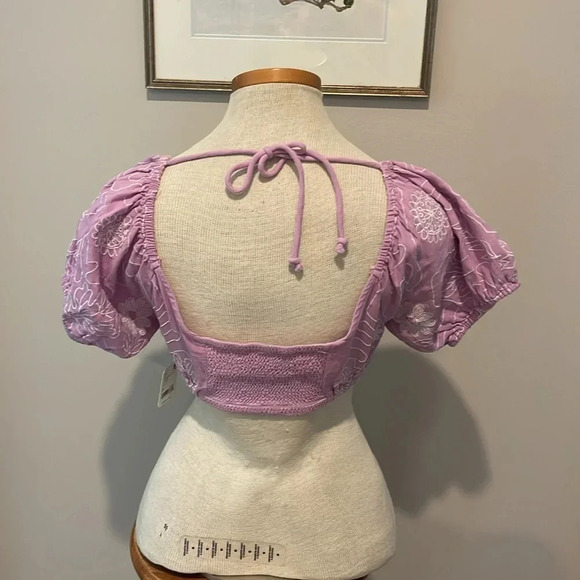 NWT!! Free People - Lotus Set Dress (Top Only) - Orchid/White Combo - Size XS - Picture 6 of 10